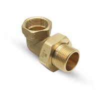 DOJA Barcelona | 90 Degree Elbow Fitting 1/2" M-F | 90º Angle with Ring Seal | Brass | For Garden Water Hose Irrigation