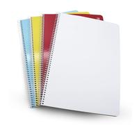 DOJA Barcelona A4 Plain Notebook Spiral Pack of 4 Soft Cover 80 Sheet A4 Blank Sketchbook Softcover Unlined Paper Pad with White Sheets Spiral Bound Plain Notebook for Students Random Colours