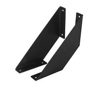 DOJA Barcelona Angled Shelf Brackets, Black Steel Shelf Supports | 2 Heavy Duty Angle Brackets for Wall Shelves | 20 X 20 CM Metal for Wood or Metal Shelving | Angled Heavy Duty