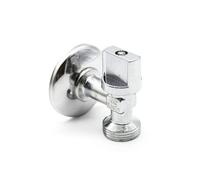 DOJA Barcelona | Appliance valve | 1/2 inch x 3/4 inch M | Pack 2 | Chrome-plated brass angle valve | Universal shut-off valve: washing machines, cisterns, sinks, water connection, dishwasher