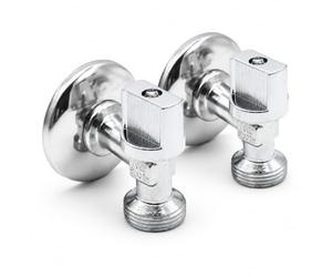 DOJA Barcelona | Appliance valve | 1/2 inch x 3/4 inch M | Pack 2 | Chrome-plated brass angle valve | Universal shut-off valve: washing machines, cisterns, sinks, water connection, dishwasher