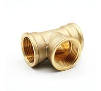 DOJA Barcelona Brass T-Piece 3/4 Inch 4 Pack Brass Distributor for Irrigation Systems Fitting for Radiator Pipes, Drip Sleeve, Compressed Air, Gas Regulator / Water Pipe Adapter