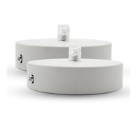DOJA Barcelona | Ceiling Rose | White | Lot 2 | Chandelier Wire Cover H25mmXφ 100mm | Ceiling Rose Lighting | Metal Rose | Ceiling Lighting Accessories