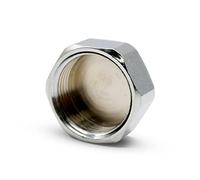DOJA Barcelona Chrome End Cap Female BSP Plug 3/8″ - Hex Brass Blanking Plug in Chrome-Plated Brass, Plumbing End Cap for Radiator Pipe and Drain Tube Stop Plug for Garden Tap, Water Line