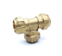 DOJA Barcelona | Equal Tee Brass 25 mm | Polyethylene Pipe Connector 25 mm | Equal to Polyethylene Pipe for Garden Hose, Water Tank, Water Tap Watering, Drinking Water