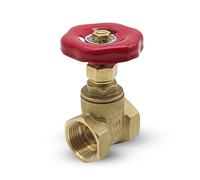 DOJA Barcelona Gate Valve, Safety Stopcock, Red Handle, Brass, Pack of 1, 1/2 Inch, Rotatable Tap, Shut-off Valve for Irrigation Flow Control, Garden Hose, etc.
