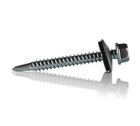 DOJA Barcelona Hex head drilling screws, Self tapping screws with washer, metal self drilling, Hex head, tapping with washer, metal Pack of 100 Pieces 5.5 X 38 Mm Zinc Plated Roofing for Sheet or...