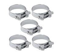 DOJA Barcelona Hose Clips Industrial Heavy Duty 60-63mm Ø Pack 5 Zinc Plated Reinforced Metal Pipe Clamps Galvanised & Hex Head for Fuel Pipe Clips, Exhaust & High Pressure T Bolt Hose Clamps