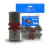 DOJA Barcelona Hose Coupling Multilayer Straight - Pack 4 Ø16mm - Pipe Link, Sealing, High Resistance Metal Union for Hot and Cold Water, Easy Assembly, Firm Fit