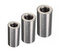 DOJA Barcelona Industrial Threaded Sleeve M6 Thread Pack of 30 Long Cylindrical Threaded Coupling Nut Zinc Plated Steel Round Connector Nut for Rod Coupler Metal Rod Extension Adapter