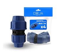 DOJA Barcelona Irrigation Pressure Reducer - 40 mm x 32 mm - Pack of 4 - MDPE Compression Fitting - Water Hose Reducer Quick Installation, Durable, Connector, Fittings for PP Irrigation Pipes