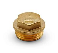 DOJA Barcelona Male Brass Plug External Thread Hexagonal Cap 1 1/4” - Brass Male Pipe Plug, Plumbing Fixtures Including Radiator Towel Rail Gas Water Lines, Stop Cock, Basin Waste