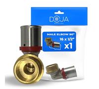 DOJA Barcelona Male Elbow Multilayer 90° External Thread- 16x1/2" - Multilayer Elbow to Press, Female Connector, Waterproof Connection, Versatile, Easy Installation, Pipe