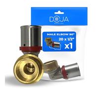 DOJA Barcelona Male Elbow Multilayer 90° External Thread- 20x1/2" - Multilayer Elbow to Press, Female Connector, Waterproof Connection, Versatile, Easy Installation, Pipe