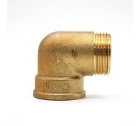 DOJA Barcelona Male Female Brass Elbow 90° - Threaded 1/2″ - Connector for Irrigation Drip, Radiator Plumbing and Compressed Air for Water Pipe Installations, Hose Fitting