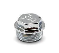 DOJA Barcelona Male Obturator Plug | External Thread | Hexagonal Cap | Chromed Brass | Plugs for Basin Drain Pipe, Towel Radiator, Sparkling Water, Water Stopcock, Basin Plug 1/2"