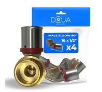 DOJA Barcelona Multi-layer Male Elbow 90° External Thread- 16x1/2" - Pack 4 - Multilayer Elbow to Press, Female Connector, Waterproof Connection, Versatile, Easy Installation, Pipe