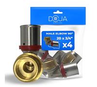DOJA Barcelona Multi-layer Male Elbow 90° External Thread- 20x3/4" - Pack 4 - Multilayer Elbow to Press, Female Connector, Waterproof Connection, Versatile, Easy Installation, Pipe