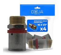 DOJA Barcelona Multi-layer Male Straight Connector - 16 mm x 1/2 Inch - Pack 4 - Easy Installation, Multi-layer Tube Connection, Robust, Multi-Layer Male Parts Connection, Good Fit, Accessories