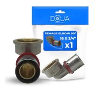 DOJA Barcelona Multilayer Crimp Fitting - 16 x 3/4" - Female Crimp Elbow - Waterproof Connector, Compatible with Multilayer Tube, Quick Installation, Versatile Transition Connection