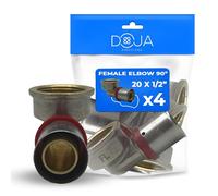 DOJA Barcelona Multilayer Female Elbow 90° Internal Thread - 20x1/2" - Pack 4 - Multilayer Elbow to Press, Female Connector, Waterproof Connection, Versatile, Easy Installation, Pipe