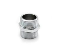 DOJA Barcelona Nipple Connector Male Thread Brass - 3/8" - Chrome Hex Reducer Pipe Thread Connector Male to Male Shower Hose Connectors Adapter for Air, Water, Gas, Fuel, Oil Tap Circulation