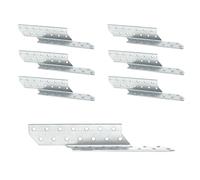 DOJA Barcelona Rafter Anchor 170 x 32 mm Right Pack of 6 Heavy Duty Timber Connector Asymmetric Bracket Post Anchor for Rafters Rafter Purlin Connector for Construction Metal Wood