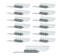 DOJA Barcelona Rafter Purlin Anchor, 170 x 32 mm, Left, Pack of 12, Heavy Duty Angle Connectors, Right Handed Joist Connectors for Building Construction, Bridges, Wood Connectors for Slats, Strips