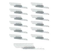 DOJA Barcelona Rafter Purlin Anchor, 250 x 32 mm, Right, Pack of 12, Heavy Duty Angle Connectors, Right Handed Joist Connectors for Building Construction, Bridges, Wood Connectors for Slats, Strips