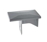 DOJA Barcelona Rectangular Inner Post Caps - Pack of 10 Grey - 40 x 60 mm - Heavy Duty - Rectangular Cap with Easy Installation Ideal for Indoor Fences and Fences | for Posts