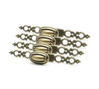DOJA Barcelona Retro Cupboard Door knobs, Antique Gold Drawer Vintage Cabinet Knobs Pack 4 Antique Gold Oval Drawer 22X26X136Mm Aged Zinc Furniture Retro Cupboard Door Round for Kitchen Cupboards...