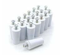 DOJA Barcelona Roller Shutter Stopper - Pack 20 - White PVC 40mm - Buffer Stopper for Rolling, Shutter Buffer and Roller Blind Stops, Plastic Stoppers, Blind Stops Window Accessories