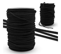 DOJA Barcelona Rope spool, 100 m, black cords, 6 mm diameter, made of polyester, durable, paracord cord for shoelaces, sports shoes, tennis shoes, bags, backpacks, bracelet