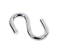 DOJA Barcelona S Hooks Metal, Hanging S Hooks, Heavy Duty, Metal, Hanging, Heavy Duty M4 Pack of 25 Pcs Zinc Plated Steel Small for Tools, Kitchen Utensil, Steel for Clothes | Wardrobe Wall Door...