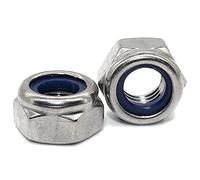 DOJA Barcelona Self Locking Nuts - Pack 10 - M20 - High Strength Galvanized Steel Hex Locknuts with Nylon Insert, Anti-Vibration Threaded for Bolts, Insert Lock Nuts