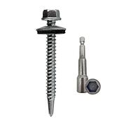 DOJA Barcelona Self tapping screws with washer, metal self drilling screws, Hex head drilling, tapping with washer, metal, Hex head 5.5x50mm Pack of 100 M8 Torx Socket Wrench for Corrugated and...