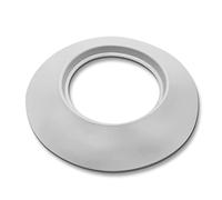 DOJA Barcelona Stove Pipe Rosette - 100mm Diameter - White Rubber Flue Collar, Industrial Decorative Wall Plate for Universal Wall Pipe Cover, Compatible with Pellet Stoves, Chimneys, Radiators
