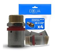 DOJA Barcelona Straight Male Multi-Layer Connector - 20 mm x 1/2 Inch - Pack 4 - Easy Installation, Multi-layer Tube Connection, Robust, Multi-Layer Male Parts Connection, Good Fit, Accessories