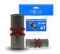 DOJA Barcelona Straight Multilayer Coupling Sleeve - Ø16mm - Pipe Link, Seal Seal, High Strength Metal Union for Hot and Cold Water, Easy Mounting and Firm Fit