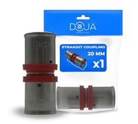DOJA Barcelona Straight Multilayer Coupling Sleeve - Ø20mm - Pipe Link, Seal Seal, High Resistance Metal Union for Hot and Cold Water, Easy Mounting and Firm Fit