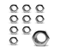 DOJA Barcelona Thread Hexagon Nut - M24 - Pack 10 - Metric Steel Hex Nuts - 19x36mm - Galvanised Steel Nuts for Screws, Coupling and Fastening Nuts to Fit and Secure Elements Indoors and Outdoors