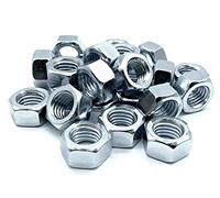 DOJA Barcelona Thread Hexagon Nut - M6 - Pack 50 - Metric Steel Hex Nuts - 5x10mm - Galvanised Steel Nuts for Screws, Coupling and Fastening Nuts to Fit and Secure Elements Indoors and Outdoors