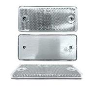 DOJA Barcelona Trailer Reflector Rectangular Rear Reflector Universal Pack 10 White Trailer Lighting, Reflectors Stickers, Car Reflectors, Motorcycle Reflector Tape, Caravan Cat's Eyes