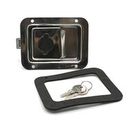 DOJA Barcelona Trailer T-Handle Lock - 120mm - Anti-Theft Box Lock for Truck - 140x108x44mm - Stainless Steel Heavy Duty Trailer Lock T, Shape Key Lock Caravan Box Lock, Steel Trailer Box Lock