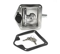 DOJA Barcelona Trailer T-Handle Lock - 40mm - Anti-Theft Box Lock for Truck - 124x121x40mm - Stainless Steel Heavy Duty, Shape Key Lock Caravan, Steel Trailer Box