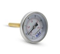 DOJA Barcelona Tube Thermometer, Pack of 1, Boiler Thermometer 0-120 ºC, Diameter 63 mm, Heating Thermometer, for Kitchen Thermometer, Outdoor Thermometer, Hot Water Pressure Gauge, Temperature Meter