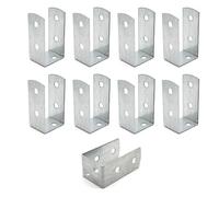 DOJA Barcelona U Post Brackets, Pack of 8, U-Post Holders for Wooden Posts, 51 x 45 100 mm, Thickness 2 Galvanised Zinc, Wood Wall Anchorings, Garden Gazebos, Fence Posts etc. (SOPU51-8)