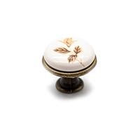 DOJA Barcelona Vintage Cupboard Knobs Autumn Rose Diameter 26.5 x 23 mm Pack of 12 Antique Porcelain and Antique Brass Vintage Furniture Knobs Rustic Door Decorations Vintage Handles