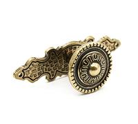 DOJA Barcelona Vintage furniture knobs, pack of 4, antique round gold knobs, diameter 25 mm x 30 mm x 86 mm, ZnAl aged handles, for drawer handles, kitchen handles, cabinet handles, door knobs.