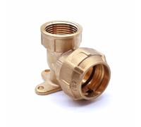 DOJA Barcelona Wall Plate Elbow, PE Compression Wall Elbow Fitting - 90 Degree - 20x1/2 - Polyethylene for Irrigation, Radiators, Drip Systems, Compressed Air Plumbing Wallplate Connector